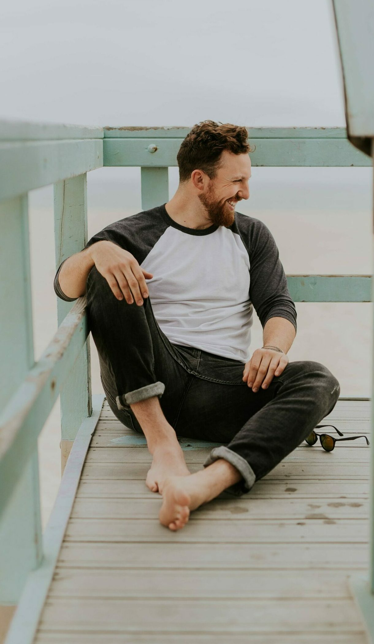 happy man at the beach after depression treatment